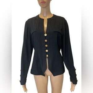Le Crillon Elegant Black Women's Jacket size 8
